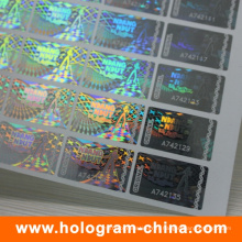 Autocollant d&#39;hologramme de numéro de série transparent 3D de matrice de laser de DOT